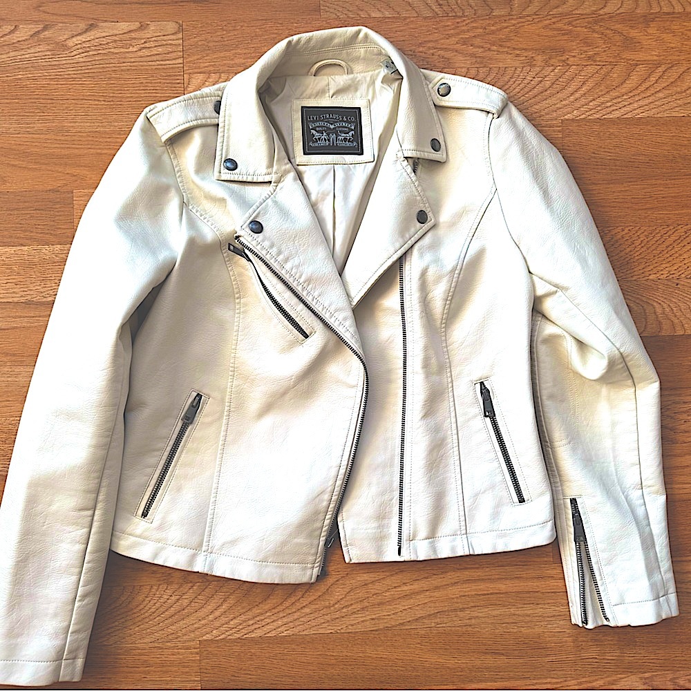 White Leather Jacket NEVER USED!